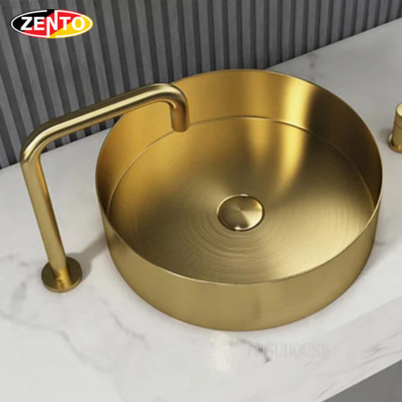 Chậu lavabo đặt bàn Stainless Steel Basin LV3811-Gold